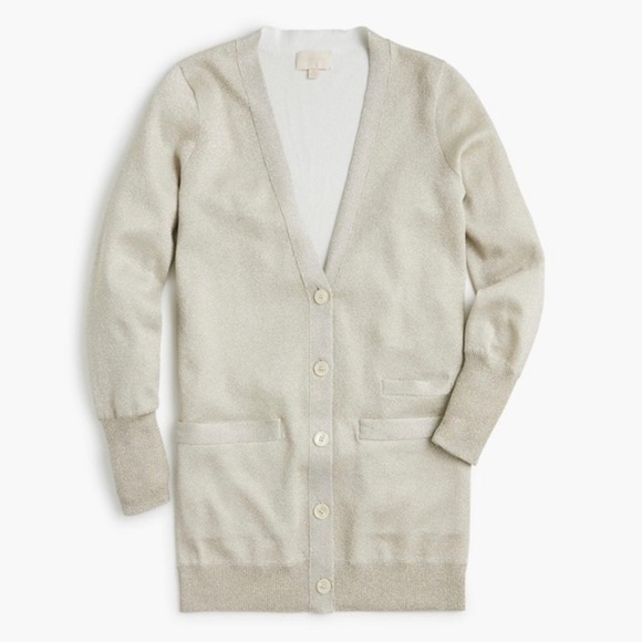 J. Crew Collection higher end line, silver long cardigan sweater, small like new - Picture 8 of 8